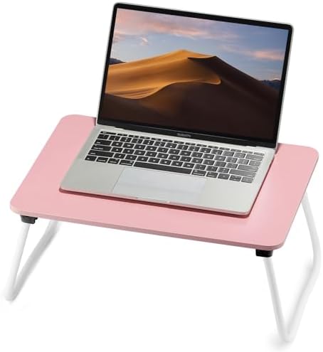FISYOD Foldable Lap Desk, Laptop Bed Desk, Portable Bed Table, Laptop Stand for Bed & Couch, Lightweight & Mini - Pink by FISYOD