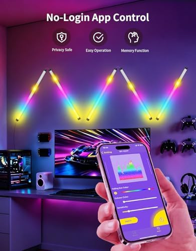 Led Light Bar with Music Sync, 5-Pack RGB+IC Ambient Lights, USB Powered App-Controlled Lighting for Music Studios, Sensory Spaces, Bedrooms, Gaming Setups - Image 7