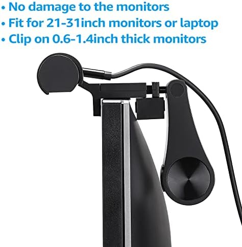 TORCHSTAR LED Computer Monitor Lamp, Auto-Dimming, CRI 97 Eye-Caring Adjustment LED Screen Light Bar, E-Reading USB Powered Monitor Light for Gaming Desk Office, Touch Control, Black - Image 3