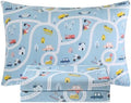 Full Sheets Set for Boys Kids - 4-Piece Car Town Bedding Set, Breathable Blue Town 3D Fitted Sheets with 14" Deep Pocket, Ultra-Soft Lightweight Bedroom Essentials by VinogustoBedLinens
