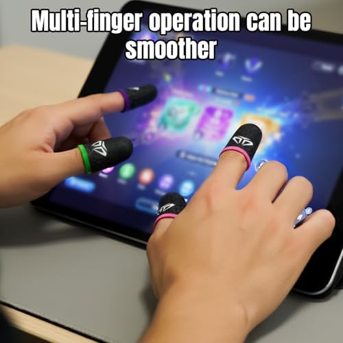 Qianyu 10 Pack Mobile Phone Gaming Finger Sleeves with Case Thumb Sleeve - Image 5