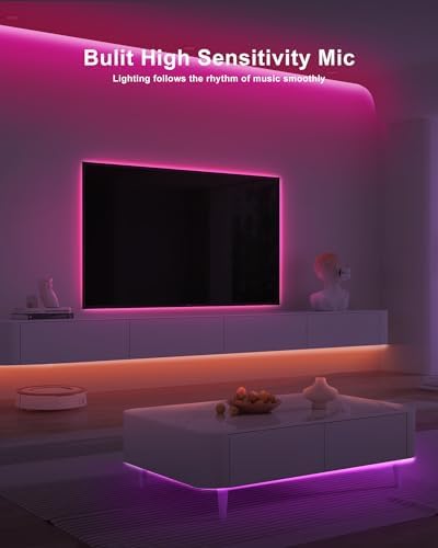 Tatazone 9.84ft Bluetooth RGB COB Led Strip Lights with Remote, Dimmable Smart App Led COB Light Strip, Color Changing Music Sync, Indoor RGB Led Lights Bedroom, Home Decor, Party - Image 3