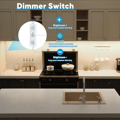 Litever Under Cabinet Lighting Plug in. 3 Light Bar Kit. Cool White 4000K. - Image 2