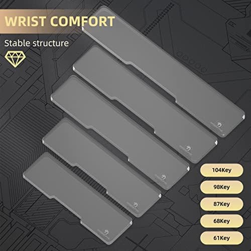 Acrylic Keyboard Wrist Rest 98-Key Mechanical Keyboards Ergonomic Palm Rest for Computer Keyboard,Anti-Slip Base,Wrist Pad for Laptop,Office & Home-Easy Typing - Image 7
