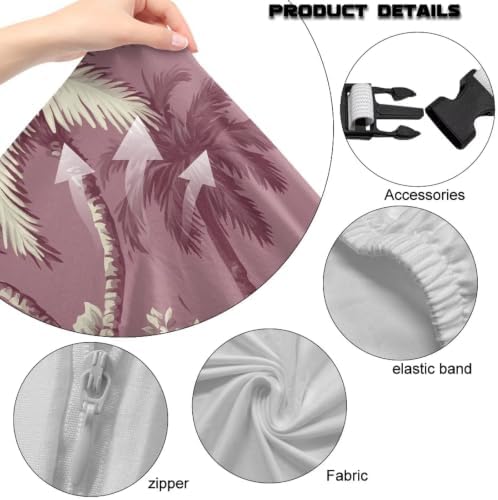 Gaming Chair Covers Slipcovers Vintage Palm Tree Gaming Chair Covers Pink Stretchable Computer Chairs Slipcover with Armrest Protectors for Home, Office, Workstation - Image 6