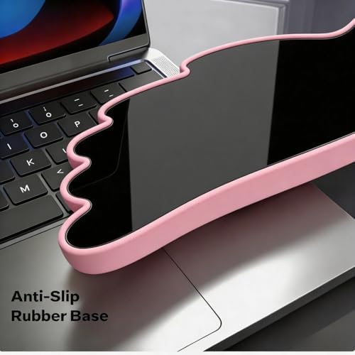 Angel Wing Wrist Rest Ergonomic Memory Foam Wrist Rest for Computer Keyboard Mouse Set with Cup Mat, Cute Gaming Keyboard Cushion Hand Support PU Leather Surface Anti-Slip Waterproof (Rose Red) - Image 4
