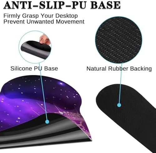 Arttown Keyboard Mouse Pad Set, 4 in 1 Desk Mat Set Galaxy Space - Image 5