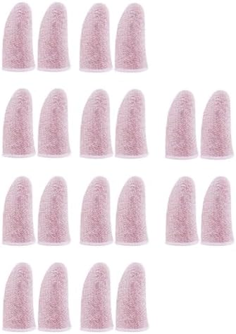 SHOWERORO 13 Pairs Pink Carbon Fiber Game Finger Sleeves for Mobile Gaming, Touchscreen Fiber Thumb Covers with Random Edge Colors, Lightweight Gaming Accessories for Gamers Random Color by SHOWERORO