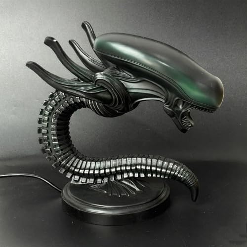 7" Alien Xenomorph Desk Lamp, Handmade Resin Sci-Fi Monster Night Light, USB Powered Ambient Table Lamp for Gaming Desk, Bedroom & Home Decor, Unique Gift for Fans(B) by QGHZA
