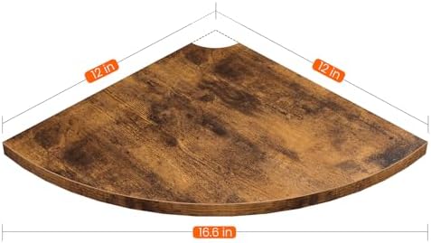 Homode Corner Shelf Wall Mount, 12 Inch Wood Floating Corner Shelves with Cord Hole, Set of 2 Large Corner Hanging Shelves for Bathroom Bedroom Kitchen, Rustic Brown - Image 3