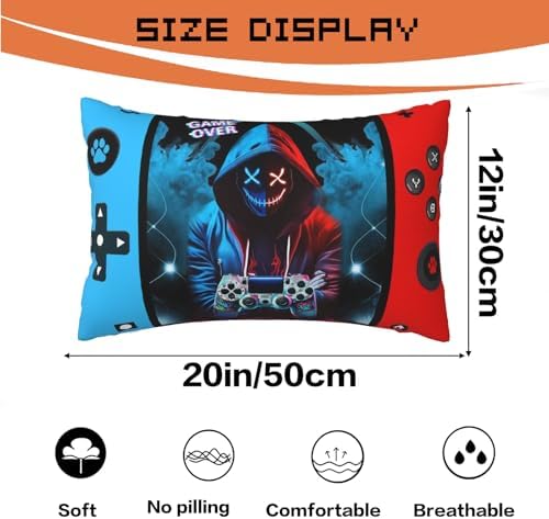 Gamer Gifts for Teen Boys, Gaming Boy Room Decor, Gaming Accessories for Teen Boy, Gamer Pillow Case Flannel Material，20x12 inches 1-Pack ((No Inserts) - Image 5
