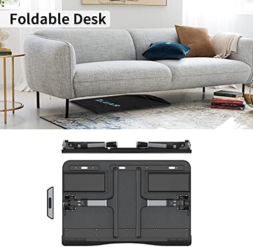 Laptop Desk for Bed, Lap Desks Trays with Double Storage Drawers, Adjustable Premium Leather Laptop Stand with Extra Drawstring Bag, Foldable Lap Table for Eating, Working, Writing and Drawing - Image 5