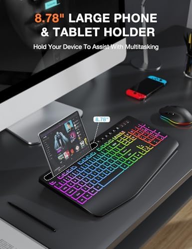 SABLUTE Wireless Keyboard and Mouse Combo - 9 Backlit Effects, 2.4GHz - Image 4