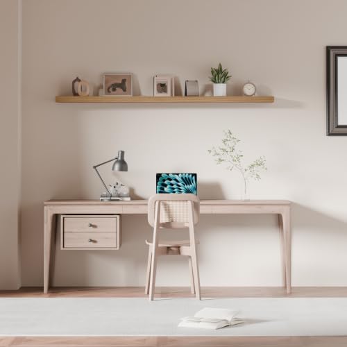 60 inch Long Floating Shelves for Wall,Solid Wood Long Shelves Set of 1,Natural Floating Book Shelves Rustic Mounted Shelves for Bathroom Living Room - Image 5