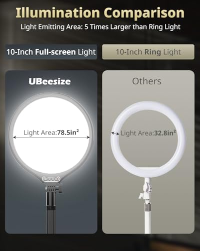 UBeesize 10" Key Light for Streaming, Desk Ring Light with Adjustable Arm, Zoom Lighting for Home Office, Gaming, Podcast, Video Calls, and Recording - Image 5