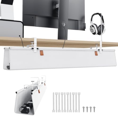 KEEGH Under Desk Cable Management Tray, 40 inch No Drill Cord Organizer by KEEGH