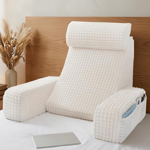 Vekkia 19'' Reading Pillow with Armrests and XL Pockets for Adults by Vekkia