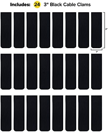 Cable Clams by Wrap-It Storage - 3" (24-Pack) Black - Image 3