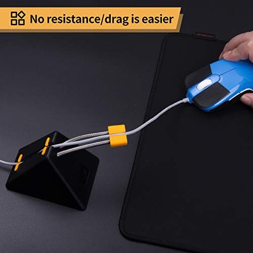 HOTLINEGAMES [NEW] Mouse Bungee, Mouse Cord Clip Cord Management System Fixer Holder for Esports FPS Game (Black-Orange) - Image 5