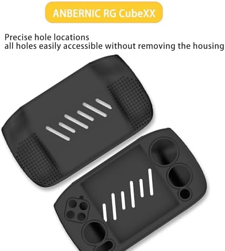 Case for ANBERNIC RG CubeXX,NOUKAJU Silicone Protective Cover,Drop-Proof,Scratch-Proof,Shock-Proof,Dust-Proof,Protective Case for RG CubeXX Retro Handheld Game Console(Black) - Image 3