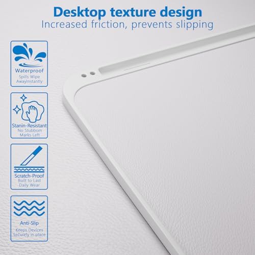Potuopy Adjustable Lap Desk,Large Smooth Easy-Clean Wood Grain Desktop,Foldable Laptop Bed Tray Table with Storage Drawer,Portable Laptop Stand Fits 17" Laptop for Bed Couch Floor (Light Gray) - Image 5