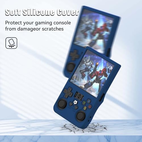 FIOPAZ for R36MAX Silicone Protective Case, Soft Skin for R36 MAX Retro Handheld Game Console Accessories, Anti-Scratch Washable Only for R 36 MAX Sleeve with Lanyard (Blue) - Image 4