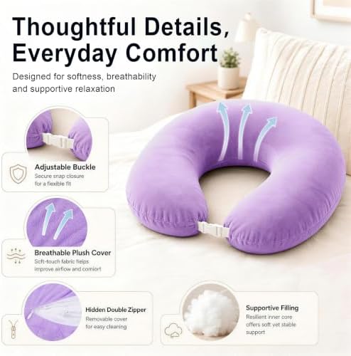 vamorry Gaming Pillow Arm Support Pillow for Bed & Sofa: Ergonomic U-Shaped Lap Pillow with Elbow Rest for Adults & Kids - Reduces Arm Pain & Fatigue During Gaming, Reading, Working & Crocheting - Image 6