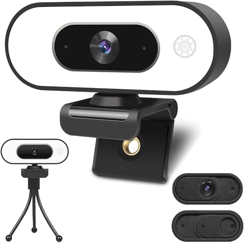 ToLuLu 1080P Full HD Webcam with Ring Light Microphone Streaming Web Camera by ToLuLu