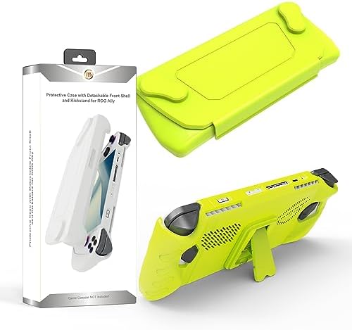 Full Protective Case with Stand Base for ROG Ally Consoles, Shockproof Gaming Protective Case Protector Cover Game Console Skin Shockproof Protector Cover Accessories (Yellow) by Unknown