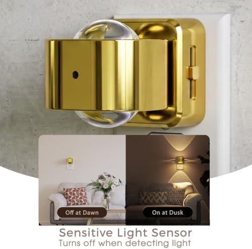Briignite Night Light Projector, Gold Night Lights Plug into Wall Rotating - Image 3