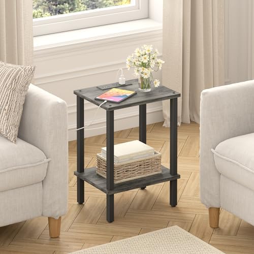 TUTOTAK End Table with Charging Station, Side Table Set of 2, Nightstand - Image 4