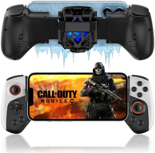 Joso Phone Controller for iPhone/Android with Phone Case Support, Mobile Gaming Controller with Cooler for iPhone 16/15/14, Galaxy S24/S23/S22 - Universal Fit, Customizable Buttons, Turbo by Joso