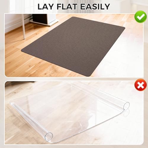 Sycoodeal Office Chair Mat for Hardwood & Tile Floor, 40" x 48" Computer Gaming Chair Mat for Rolling Chairs Non-Curve, Anti-Slip,Heavy Duty Floor Protector for Home Office (Coffee) - Image 5