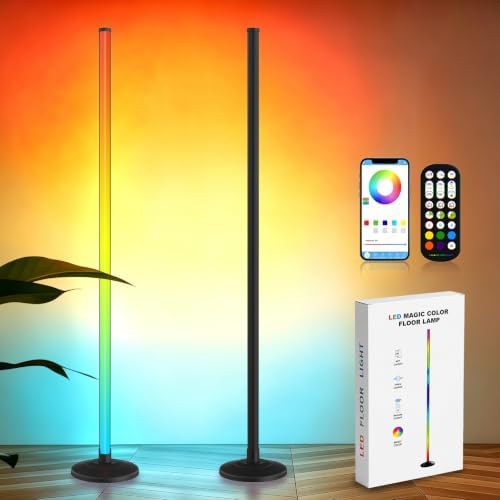 Bevenus RGB Corner Floor Lamp,1800LM Ambient Lighting for Gaming Room,2P by Bevenus
