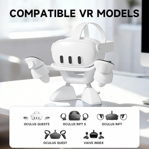 VR Stand, All-in-One Display Holder VR Headset & Controller Stand - Your Complete Desktop Display and Storage Organizer Solution for Oculus Quest 2, Quest 3, Rift S, Valve Index & More - Image 2