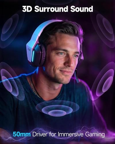 AOC Wired Gaming Headset, Headphones for Xbox Series PS5 PC Switch, White - Image 2