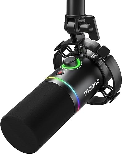MAONO PD200X XLR/USB Dynamic Microphone, RGB Gaming Mic with Software by MAONO