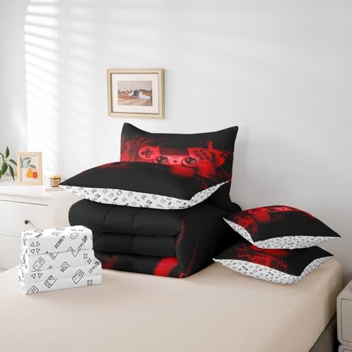 Feelyou Gamer Comforter Set with Sheets Gaming 7 Piece Bedding Set Full Size for Kids Teens Bed in a Bag - Image 5