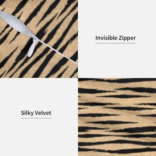 Pillowcase Set of 2 Tiger Animal Stripes Print Throw Pillow Covers Shells for Couch Office Bedroom Home Decoration, 20"X20" - Image 3