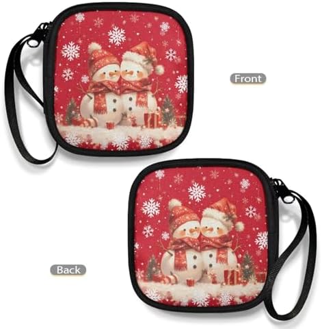 Christmas Cute Snowman Portable Wireless Headphone Case, Earphone Storage Bag Carrying Case, Earbud Holder with Handle Headphone Bag Travel - Image 4