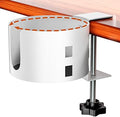 Upgraded Large Desk Cup Holder Clamp, Anti-Spill Cup Holder for Table, Durable 5 Adjustable Directions, Metal Office & PC Gaming Desk Accessories, Enough to Hold Coffee Cups, Water Bottles, White by OOKUU