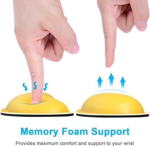 Dapesuom Mouse Wrist Rest, Ergonomic Memory Foam Mouse Wrist for Computer Desk Mats Support, PU Leather Hand Rest Pad Cushion for Gaming, Laptop, Men, Women, Pain Relief & Easy Typing, Apricot Yellow - Image 3
