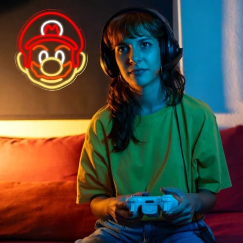 GALLIA Anime Theme Cartoon LED Neon Sign for Wall Decor, Dimmable Anime Light Up Display, Kids Bedroom Game Room Decoration, (Mario) - Image 5