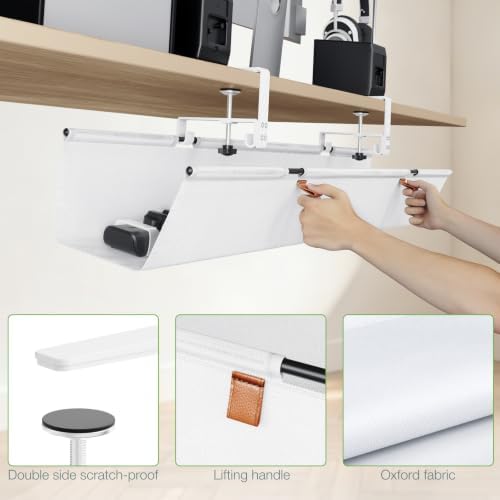 KEEGH Under Desk Cable Management Tray, 40 inch No Drill Cord Organizer - Image 6