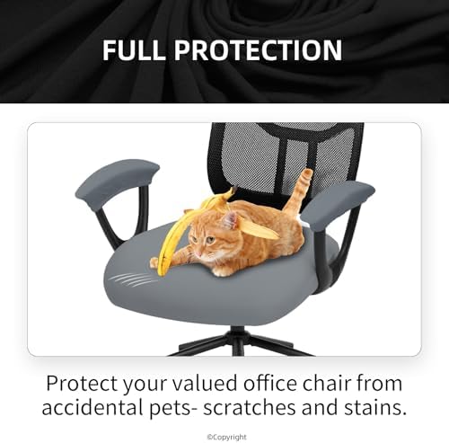 DIVA EN CAMINO DEC Universal Spandex Computer Chair Slipcover - Stretchable Desk Office Chair Seat Cushion Covers - Removable Washable Cushion Protectors for Dogs, Cats, Pets - Image 6