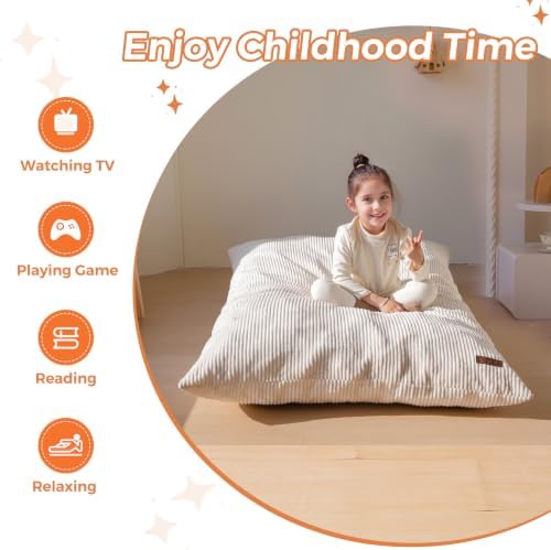 MAXYOYO 3 in 1 Kids Bean Bag Chair, Comfy Floor Sofa with Removed Cover | Convertible Chair Folds from Bean Bag to Lounger, Floor Couch with High-Density Foam Filling, Floor Sofa for Gaming - Image 5