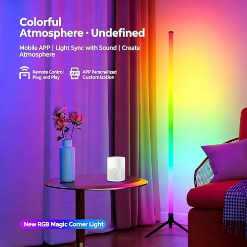 RGB Corner Floor Lamp, Smart LED with App & Remote Control - Image 6