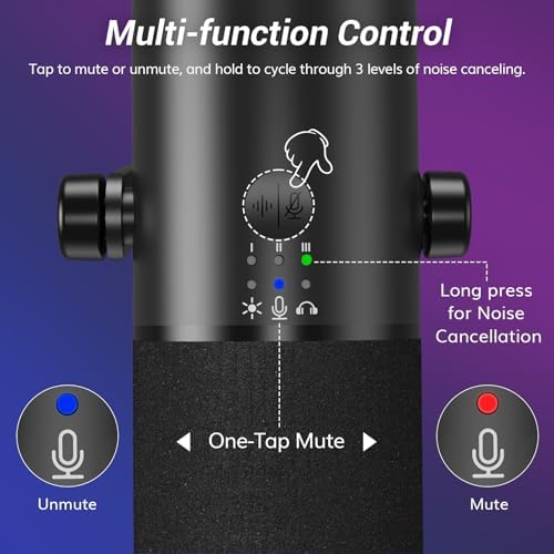 TONOR Dynamic Gaming Microphone XLR/USB Mic with AI Noise Cancellation - Image 6