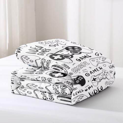 Gaming Comforter for Boys Teens,Game Bedding Sets Full,Kids Gamer Comforter Set,Video Game Bedroom Bed Set Controller Duvet All Season 3 Piece - Image 6