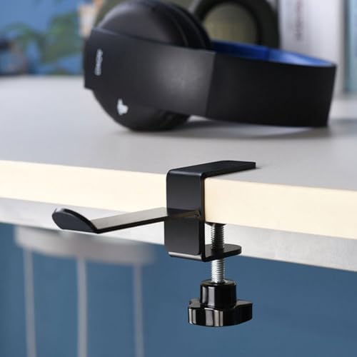 FRCOLOR Metal Headphone Holder Clamp Hook Under Desk Use, 2pcs Metal Headset Hanger Hooks with Painted Finish, Schoolbag and Headphone Storage Organizer for Home and Office - Image 6